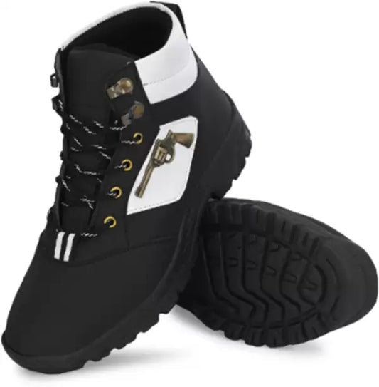 lejano Stylish High Tops For Men (Black, White , 10)