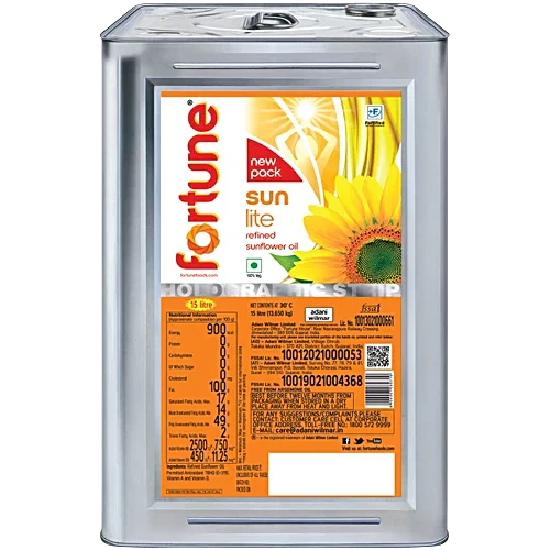Fortune Sunlite Refined Sunflower Oil, 15 L Tin