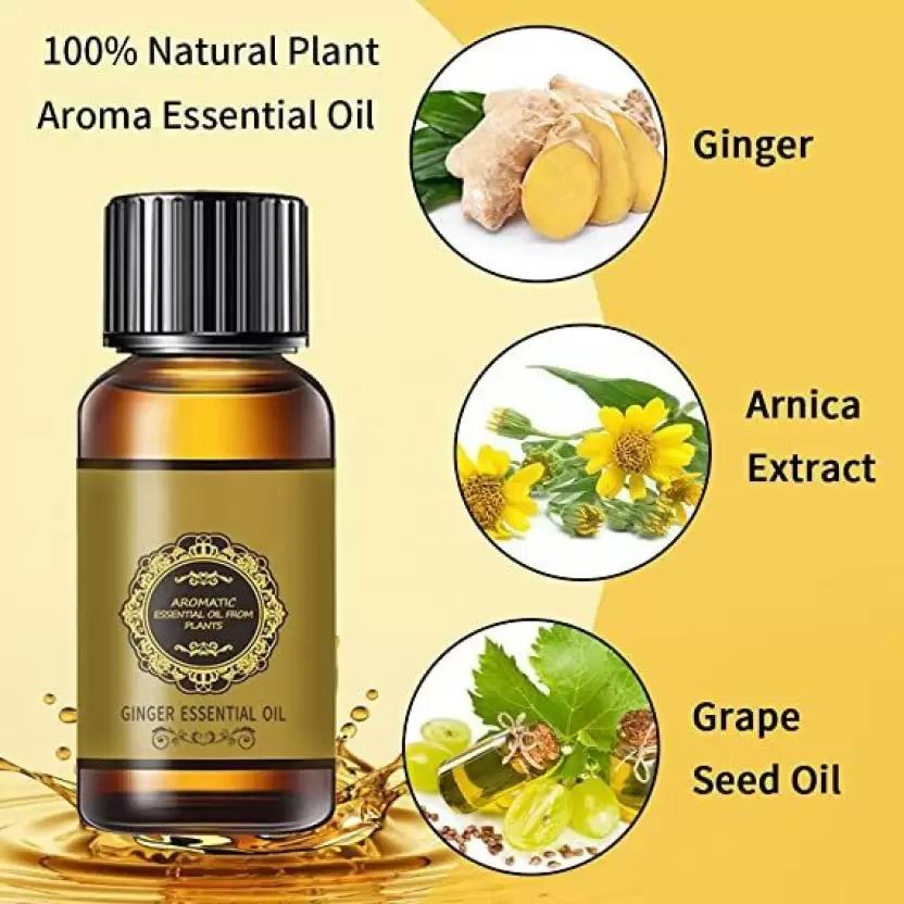 Lymphatic Drainage Ginger Oil, Slimming Tummy Ginger Oil, Ginger Essential Oil for Swelling and Pain Relief, Care for Skin (30ML) (Pack Of 2)