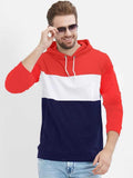 Cotton Blend Color Block Full Sleeves Hoodie T-Shirt