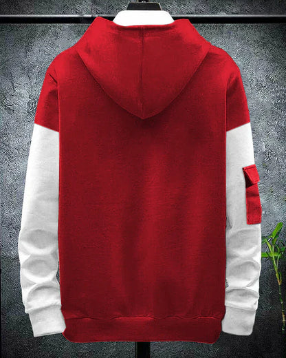 men hooded White-red Sweatshirt