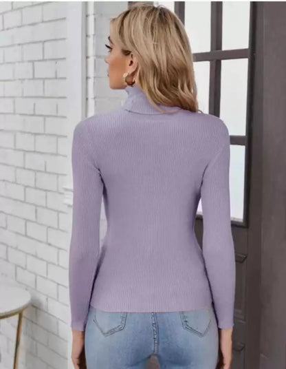 Casual Solid Women Purple Top