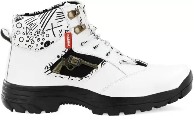 lejano High Tops For Men (White, Black , 10) 007