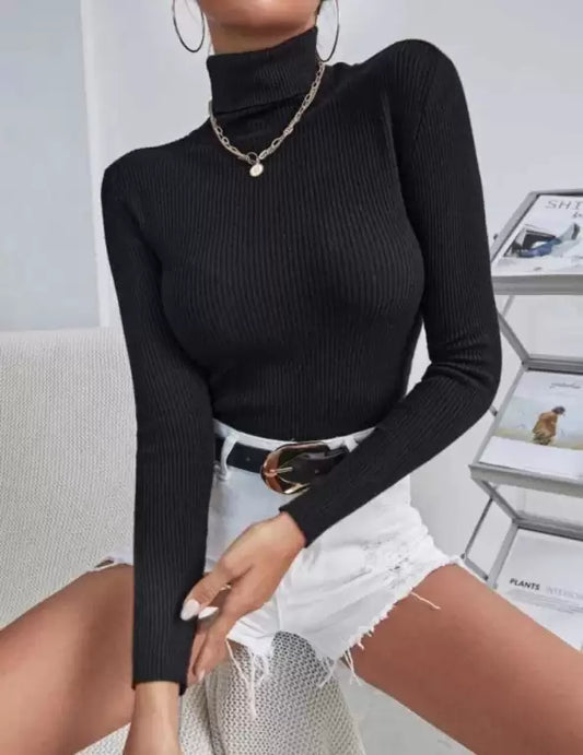 Casual Solid Women Black Top